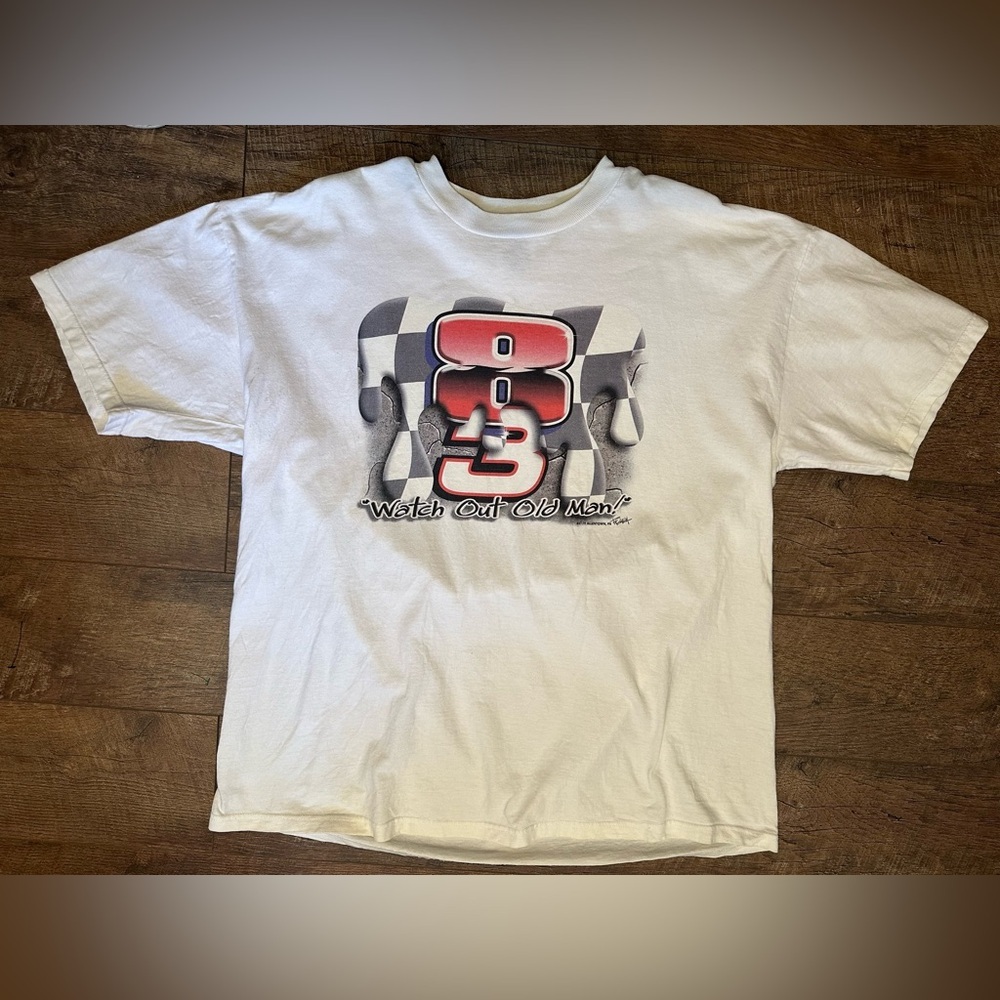 VINTAGE NASCAR T Shirt Dale Earnhardt Sr #3 and Jr #8 Bud Car Y2K Size‎ XL